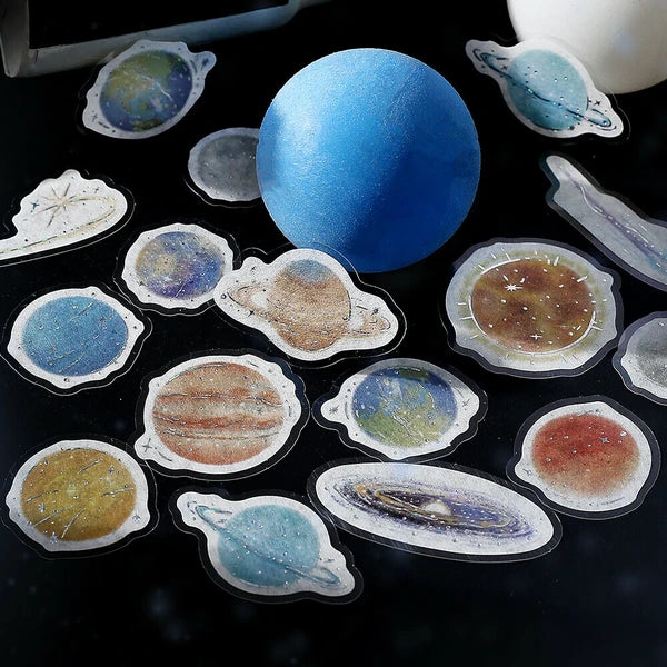 Lots of Celestial Bodies Flake Stickers