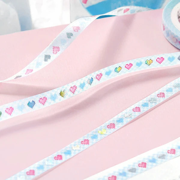 Pixel Hearts thin washi tape