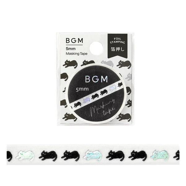 Black Kitty thin washi tape