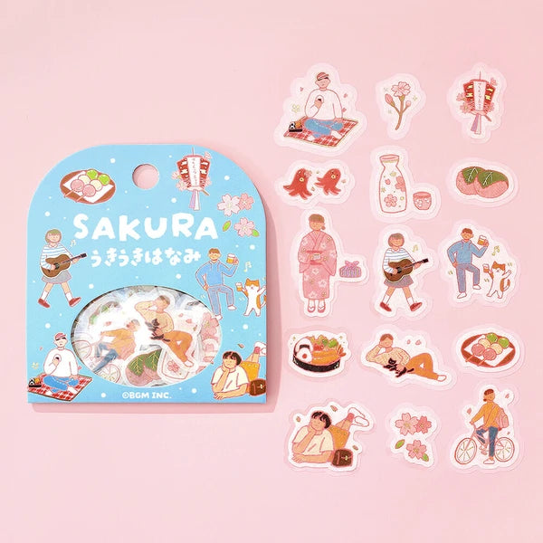Cherry Blossom Flake Stickers | Uki Uki Uki Hanami