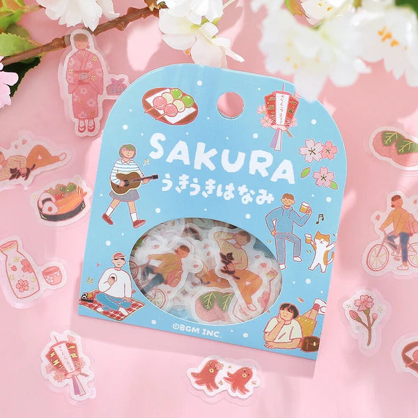 Cherry Blossom Flake Stickers | Uki Uki Uki Hanami