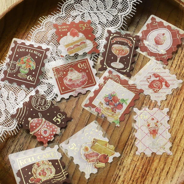 Coffee a La Mode Collection Flake Stickers | Post Office Red