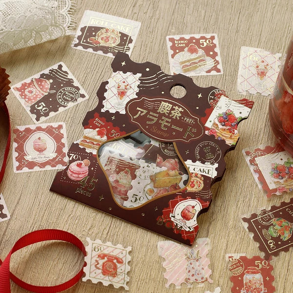 Coffee a La Mode Collection Flake Stickers | Post Office Red