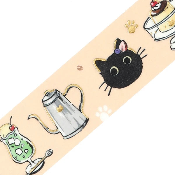 Black Cat Coffee Shop Washi Tape | Welcome!