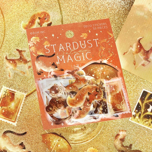 Stardust Magic PET Flake Stickers | Saturn