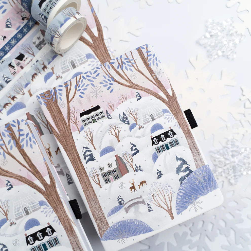 Square 8x8 Dotted Notebook 160gsm | Winter Village