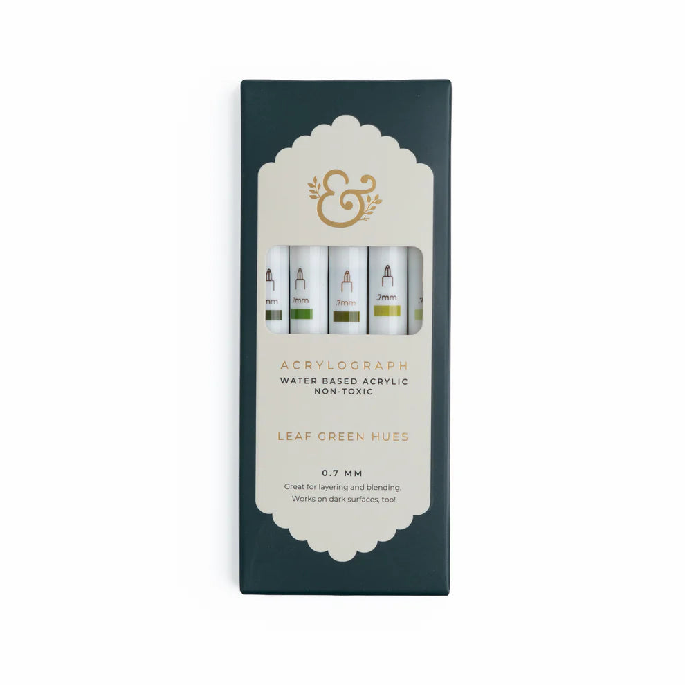 Acrylograph Pens | Leaf Green Hues - Set of 5