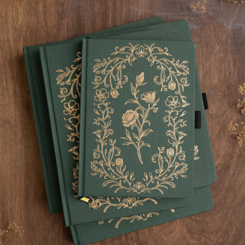 Square 8x8 Dotted Notebook 160gsm | Antique Floral