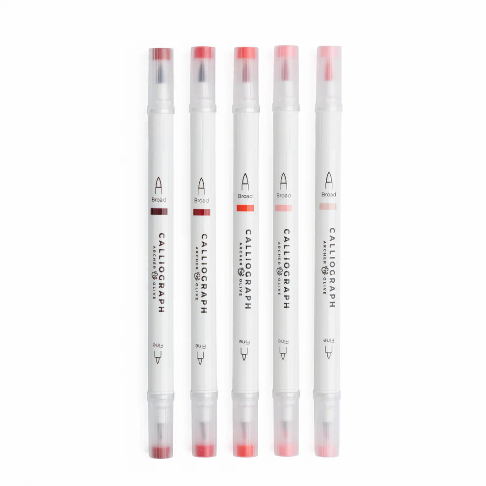 Calliographs Pens | True Red Hues - Sets of 5
