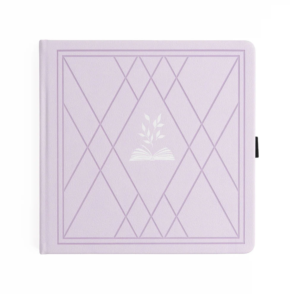 8x8 Square Reading Journal | Vintage Library in Lilac