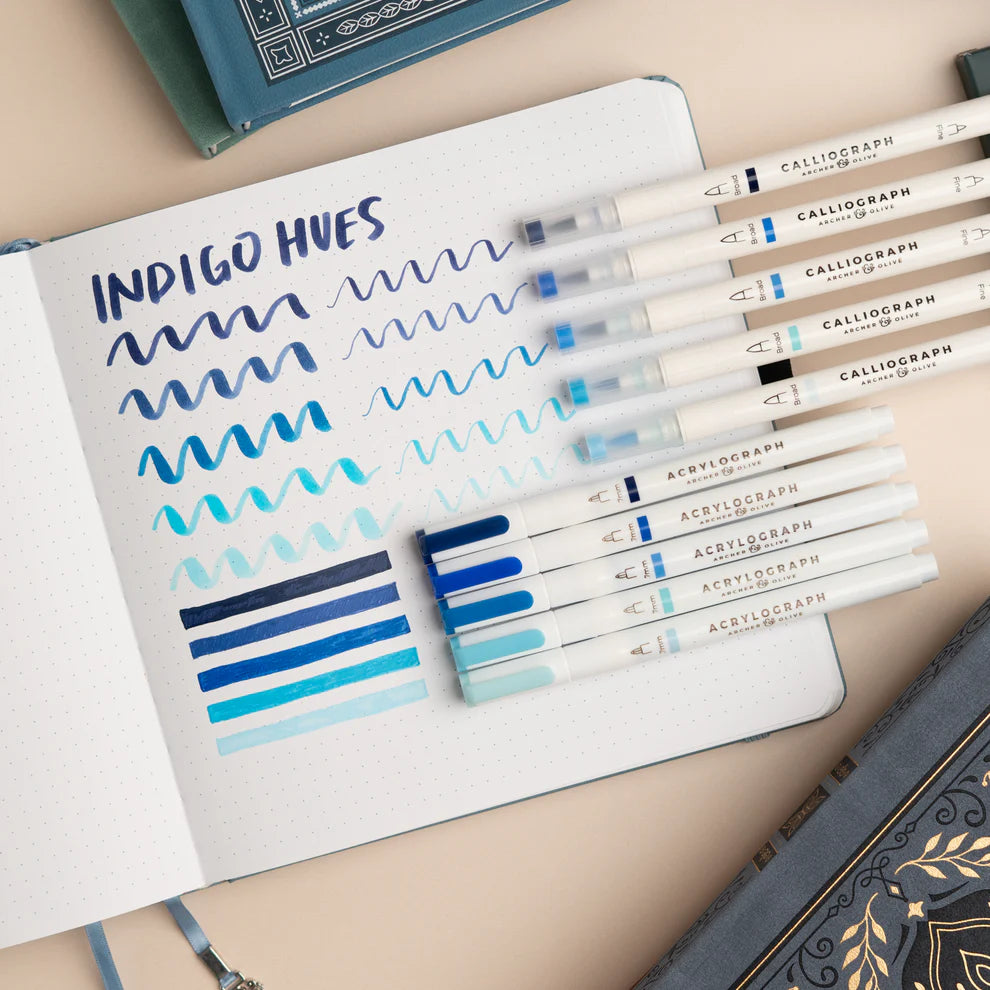 Calliographs Pens | Indigo Hues - Sets of 5