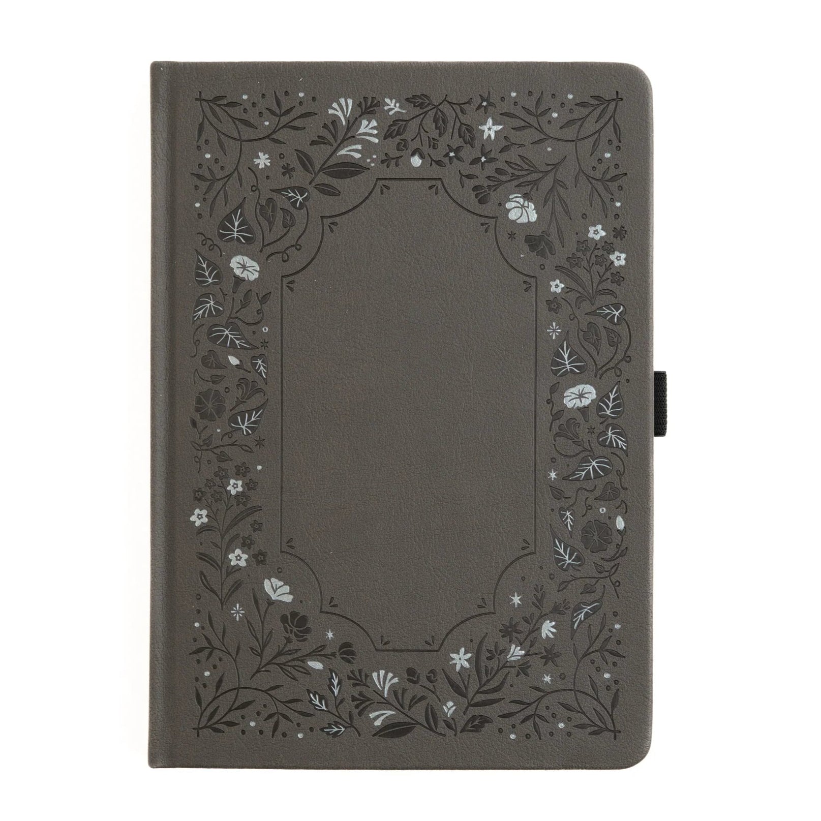 Archer & Olive Midnight Floral in Gray A5 Dotted Notebook cover closeup - Paper Kooka Stationery Shop Australia