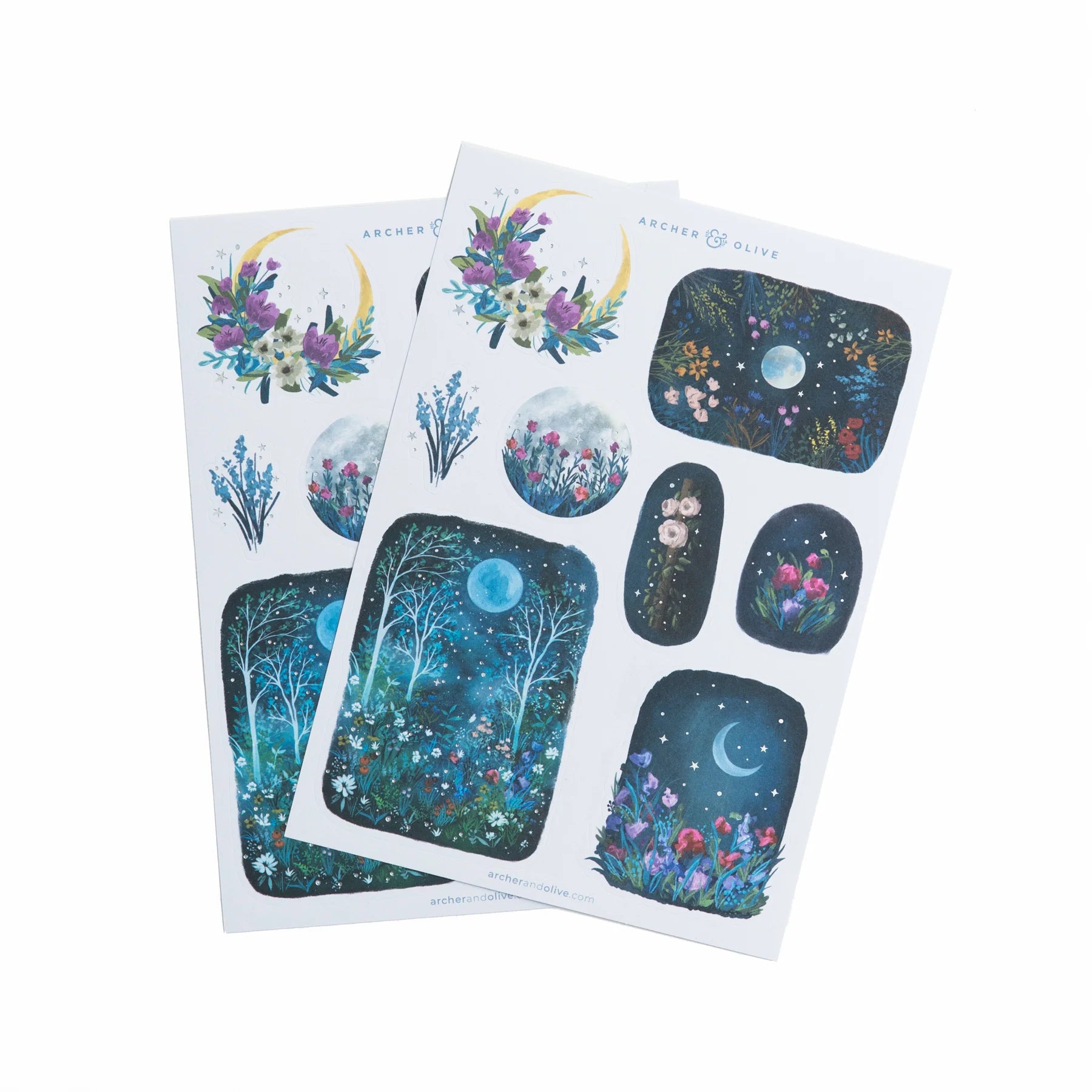 Moonlit Garden Sticker Set by Archer & Olive - Paper Kooka Stationery Shop Australia