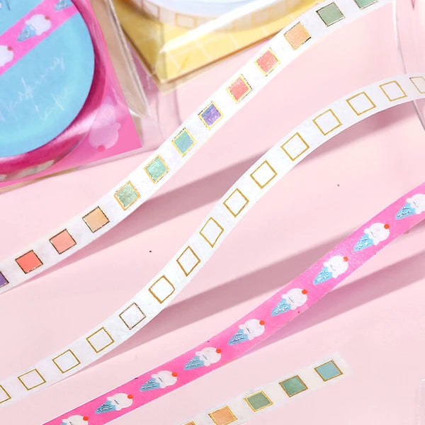 BGM Gold Check - Basic thin washi tape collection  - Paper Kooka Stationery Australia