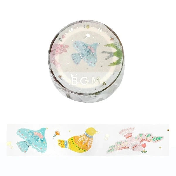BGM Bird Embroidery Clear PET Tape - Paper Kooka Stationery Australia