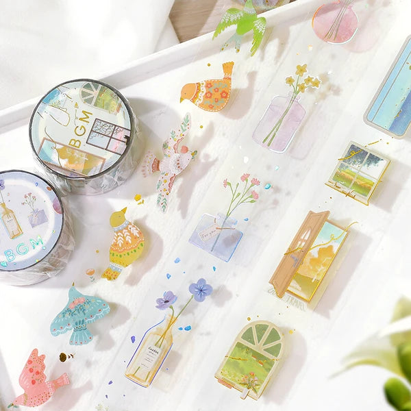 Bird Embroidery Clear PET Tape