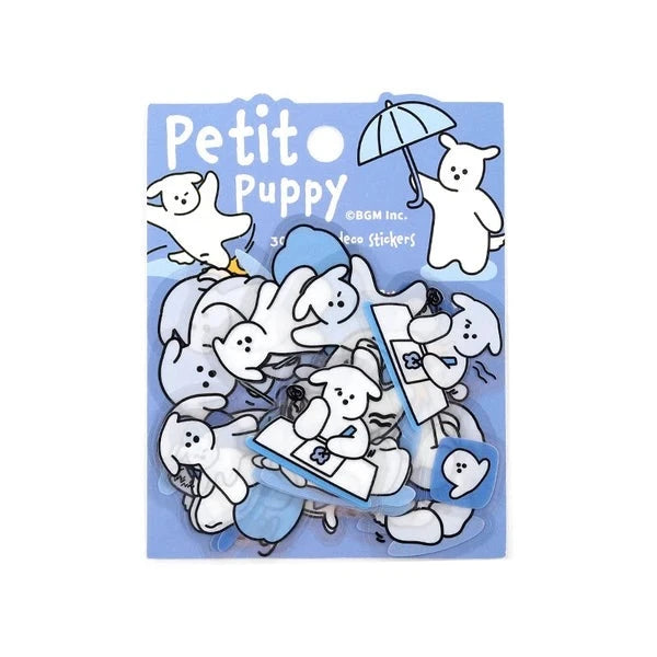 BGM Blue - Petit Puppy PET Clear Stickers - Paper Kooka Australia