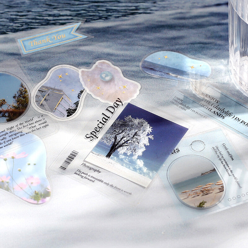 Blue Photo semi-transparent PET stickers & Washi Deco Stickers - Paper Kooka Australia