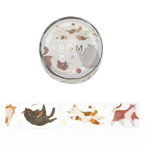 BGM Cat Play Clear PET Tape - Paper Kooka Stationery Australia