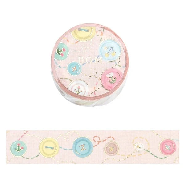 BGM Coloured Buttons washi tape - Paper Kooka Stationery Australia