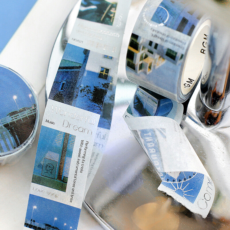 BGM Colourful Blue City decorative tape - Paper Kooka Australia