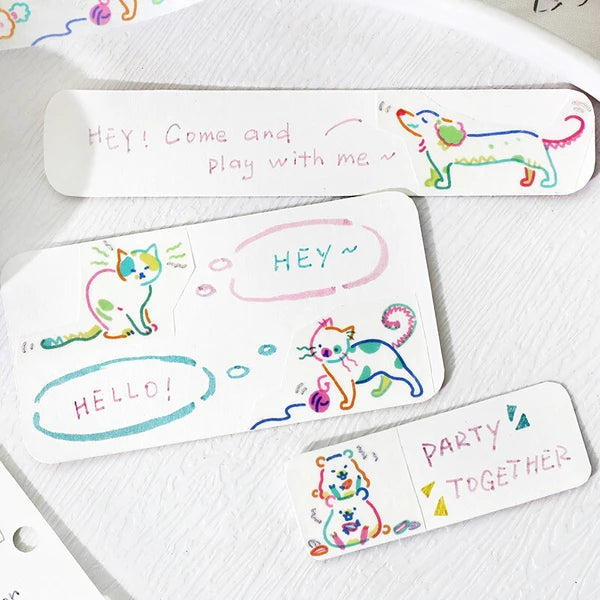 BGM Colourful Zoo decorative tape with cute colourful animals- Paper Kooka Stationery Australia
