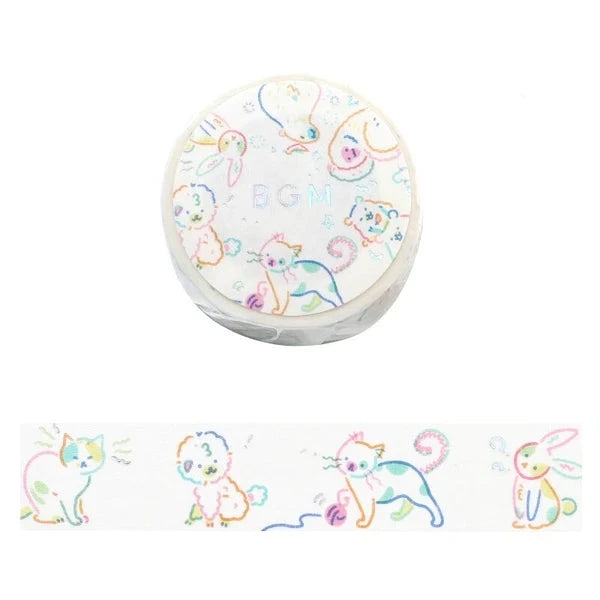 BGM Colourful Zoo washi tape - Paper Kooka Stationery Australia