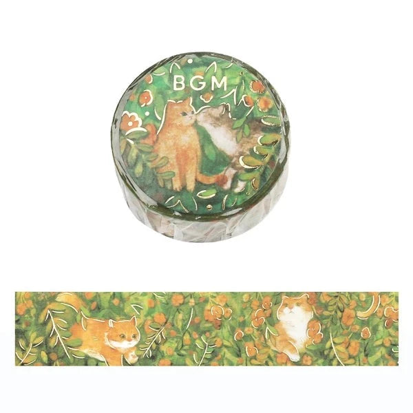 BGM Find Me - Flowers and Cats washi tape - Paper Kooka Stationery Australia