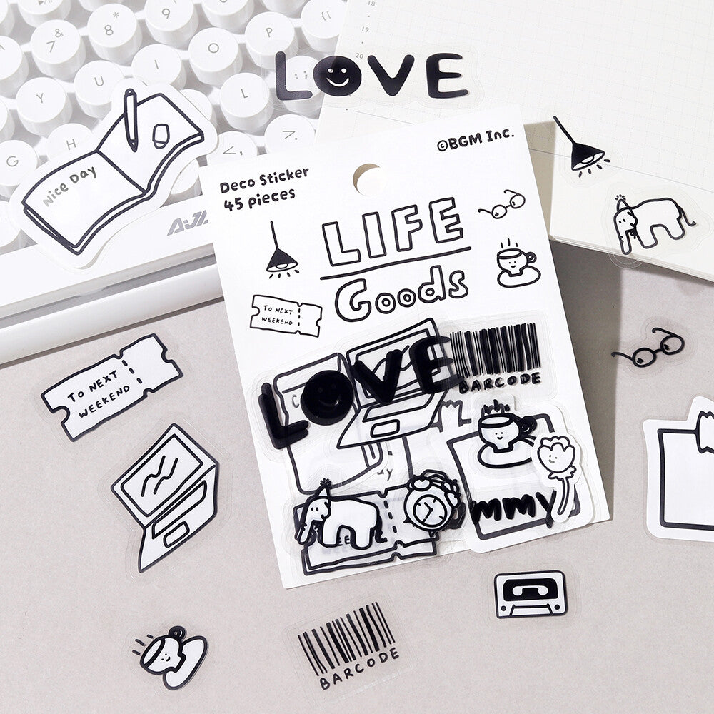 Life Goods Yuruku Iko-yo PET & Washi Flake Stickers