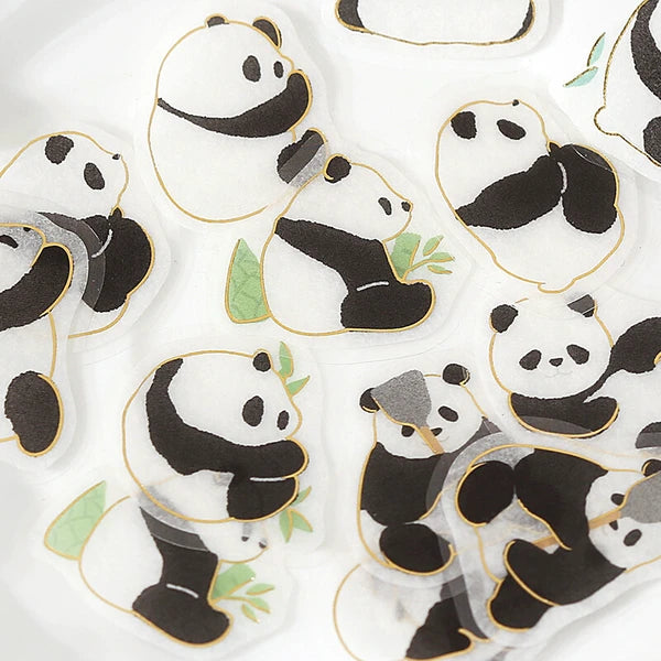BGM Lots of Pandas Flake Stickers closeup - Paper Kooka Australia