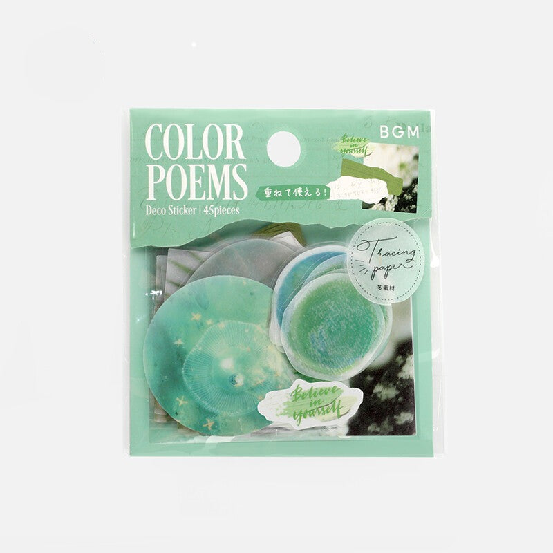 BGM Midori Colourful Poem Tracing Paper Deco Stickers - Paper Kooka Australia