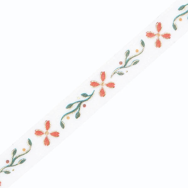 BGM Old-fashioned Flowers thin masking tape - Paper Kooka Australia