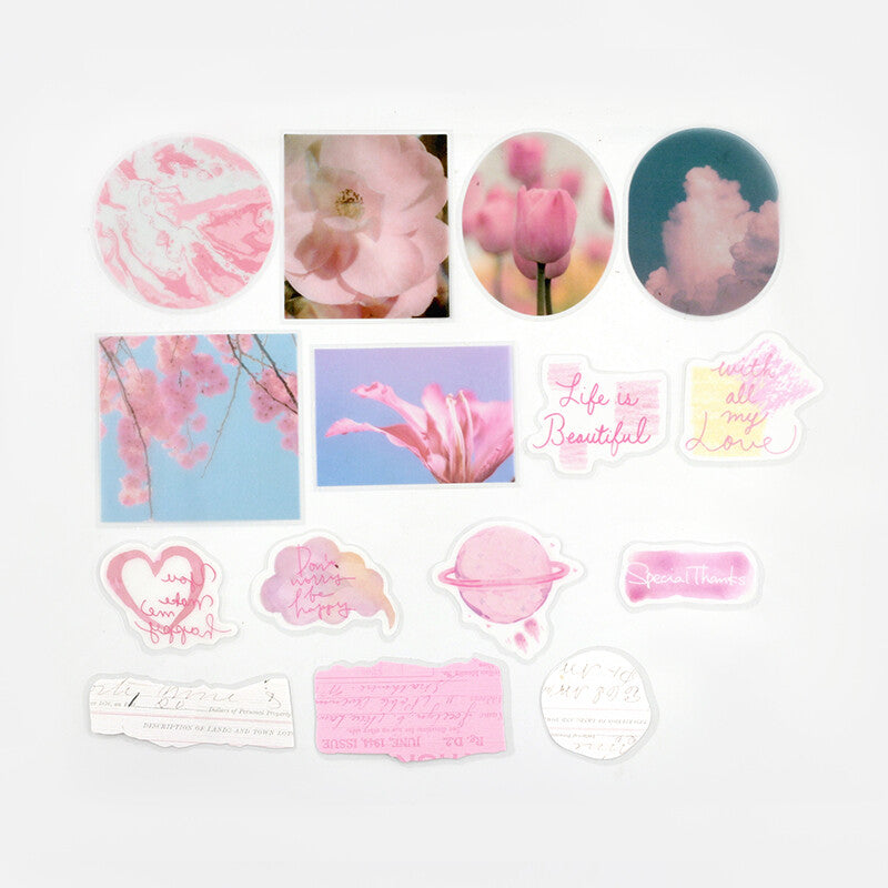 BGM Pink Colourful Poem Tracing Paper Stickers 15 designs - Paper Kooka Australia