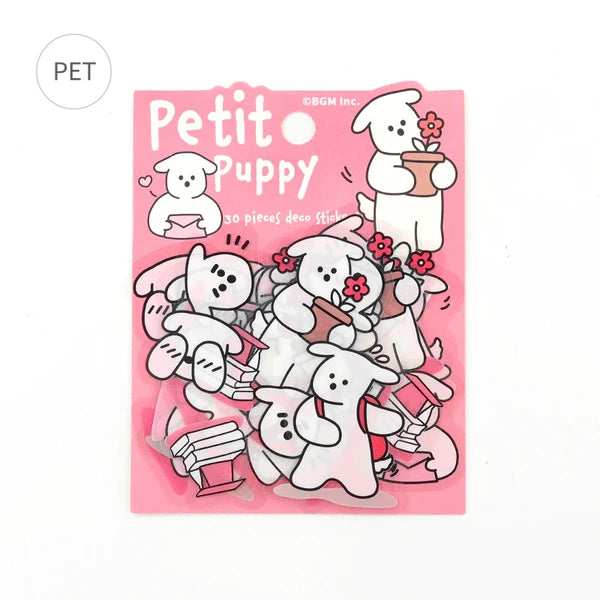 BGM Pink - Petit Puppy PET Clear Stickers - Paper Kooka Australia