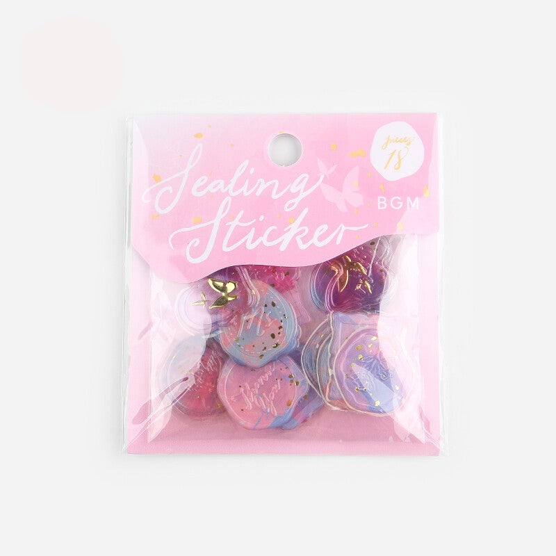 BGM Pink Phantom Flower Clear Sealing Seal Stickers - Paper Kooka Australia