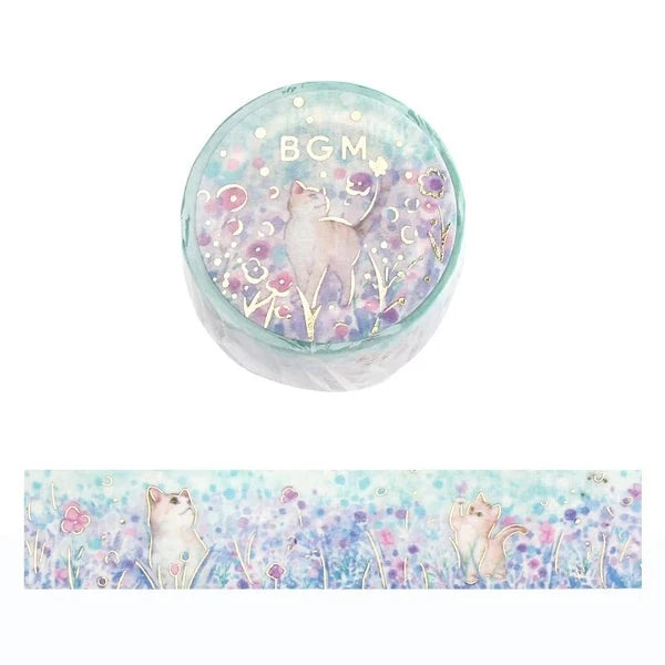 BGM Small Friends - Flowers and Cats washi tape - Paper Kooka Stationery Australia