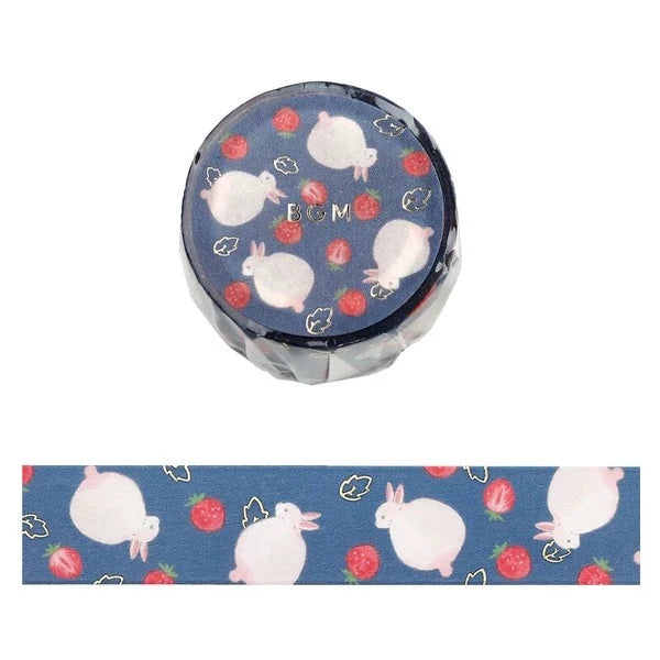 BGM Strawberry Daifuku - Rabbit Country Collection washi tape - Paper Kooka Stationery Australia