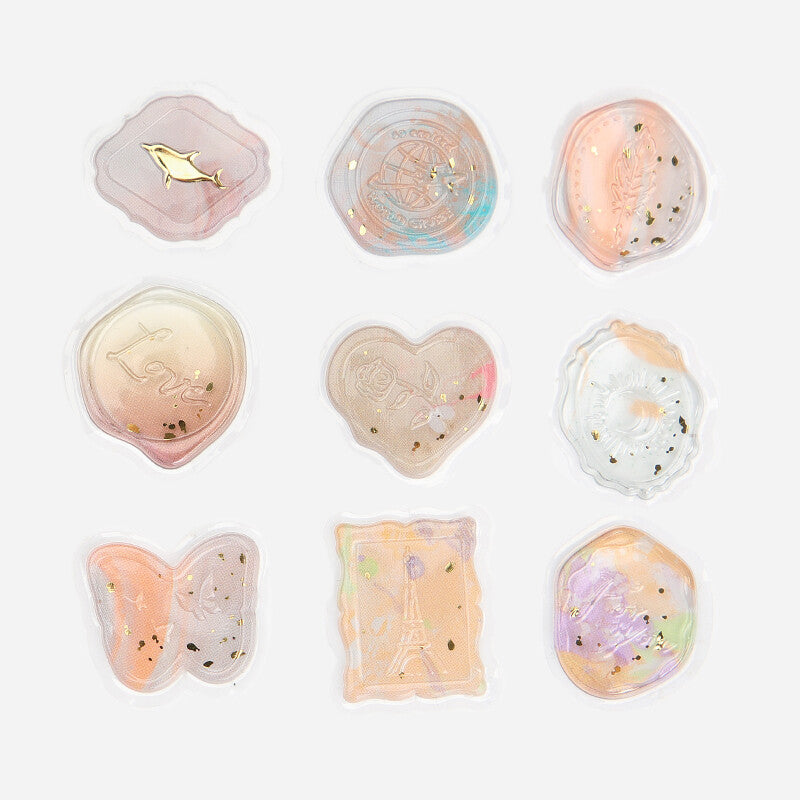 BGM Tea Phantom Flower Clear Sealing Seal Stickers 9 designs - Paper Kooka Australia