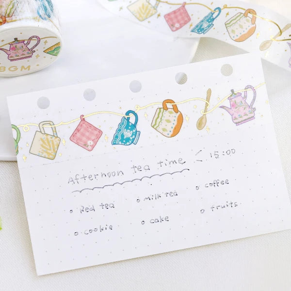 BGM Tea Time decorative tape for card making - Paper Kooka Stationery Australia
