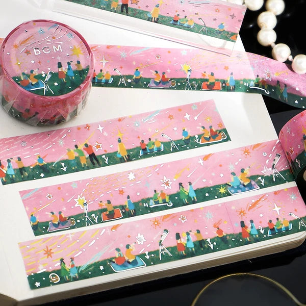 BGM Watching Stars - Night of Shooting Stars masking tape for journaling - Paper Kooka Australia