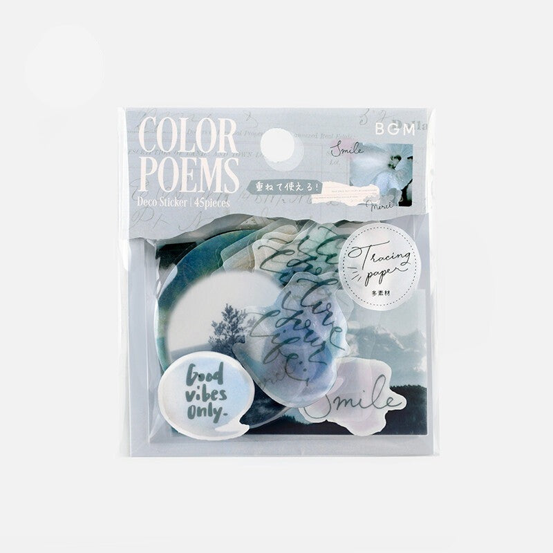 BGM White Colourful Poem Tracing Paper Deco Stickers - Paper Kooka Australia