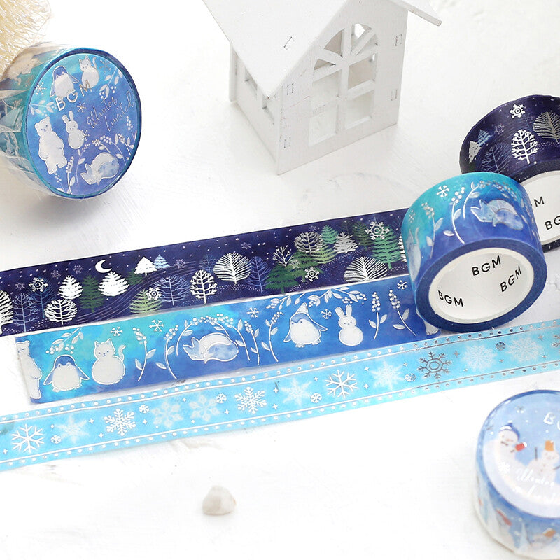 BGM Winter Only Snow Embroidery washi tape collection - Paper Kooka Australia