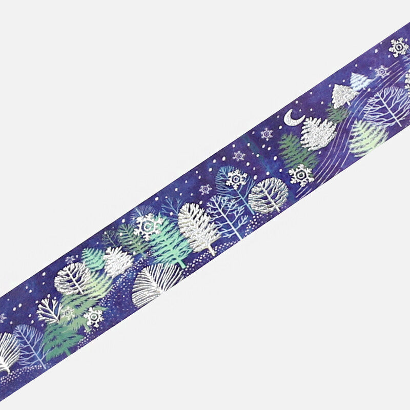 BGM Winter Only Snowy Night Forest masking tape - Paper Kooka Australia