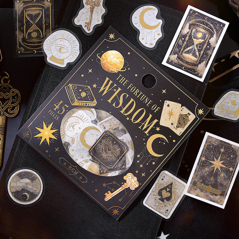 BGM Wisdom Fortune Flake Stickers with whimsical and vintage designs - Paper Kooka Stationery Shop Australia