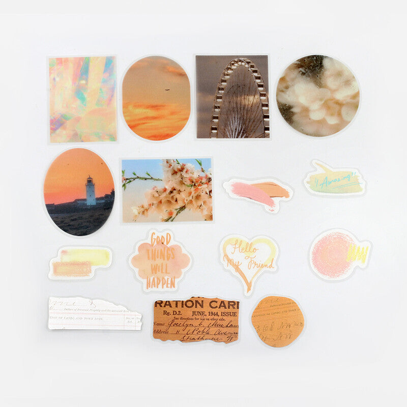 BGM Yellow Colourful Poem Tracing Paper Stickers 15 designs - Paper Kooka Australia