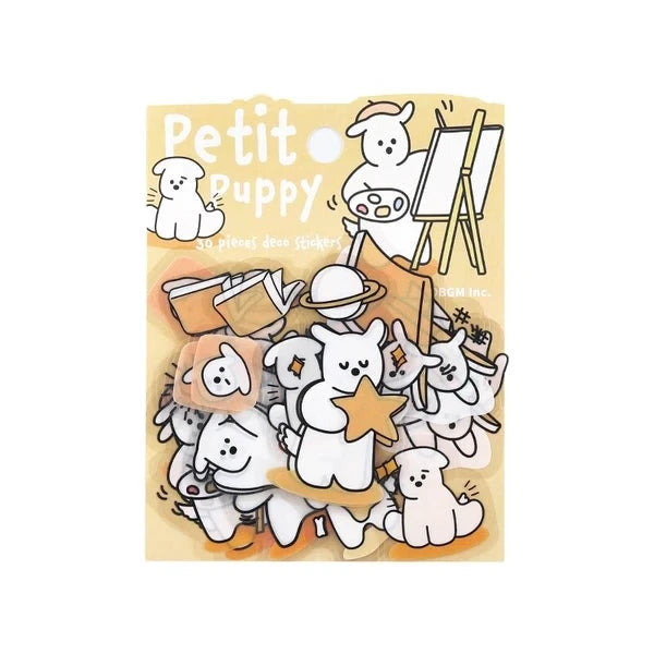 BGM Yellow - Petit Puppy PET Clear Stickers - Paper Kooka Australia