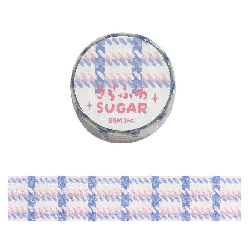 BGM Yogurt Check washi tape with pastel blue and pink pattern - Paper Kooka Stationery Shop Australia