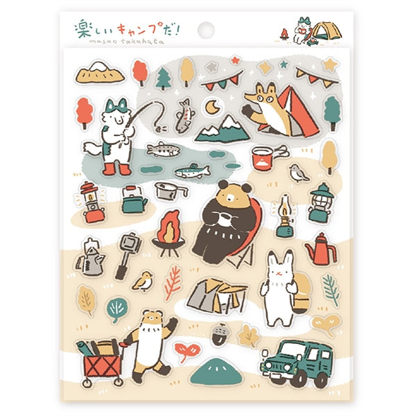 Cozyca Camp Clear PET Stickers - Paper Kooka Stationery Australia