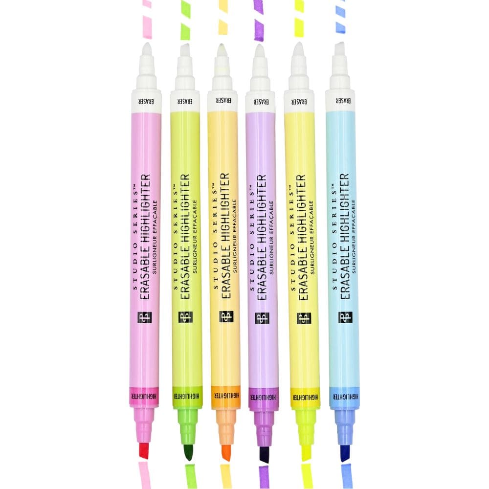 6 Erasable Highlighters colour swatches - Paper Kooka Stationery Shop Australia