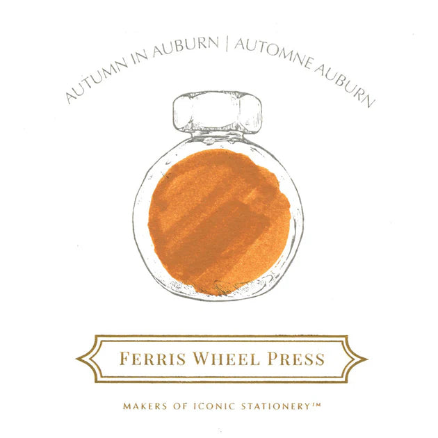 Ferris Wheel Press Autumn in Auburn 38ml Ink colour sample - Paper Kooka Stationery Australia